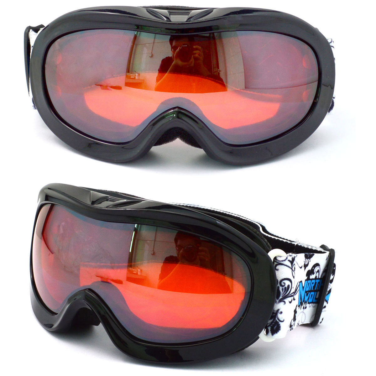 提花织带防雾滑雪眼镜