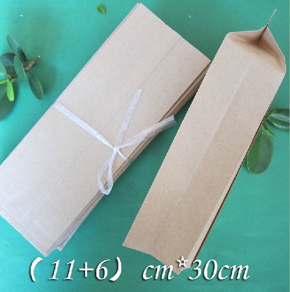 （11+6）cm*30cm牛皮纸包装袋 四角中封袋 杂粮防潮风琴袋