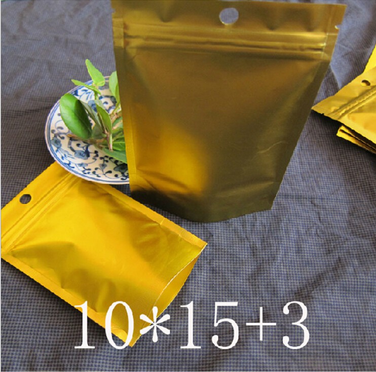 10*15+3cm哑金自立拉骨袋 站立自封袋 干货包装袋 gd食品袋