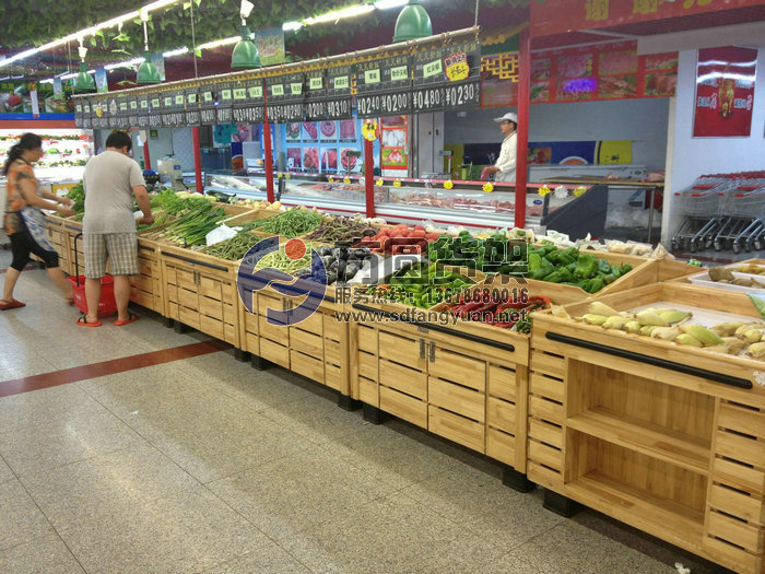 水果货架 木制果蔬架 果蔬堆头 超市蔬菜陈列架 木制货架