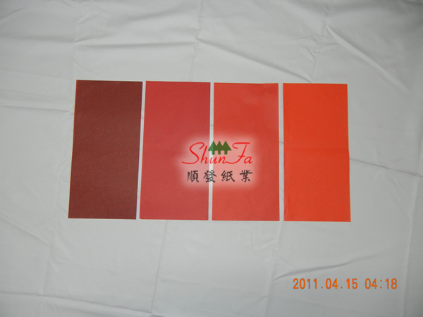 彩色棉纸（彩色拷贝纸）流通版色系色卡,大红色系