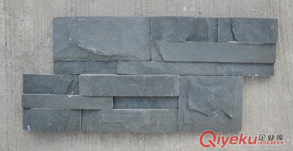 tr黑色板岩文化石  18x35x1.5-2.5cm
