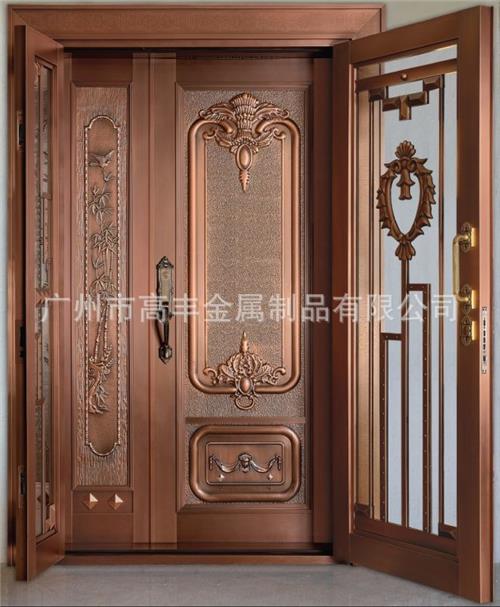 广州纯铜门制造厂  广东玻璃铜门 子母铜门产品