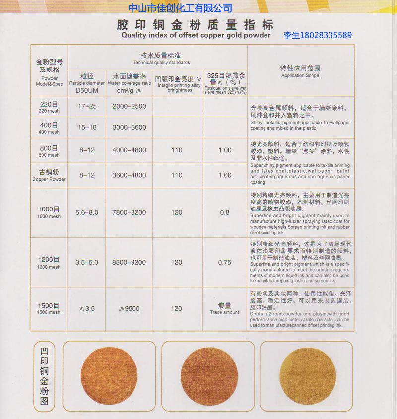 供应广东省佳创颜料水性铜金浆进口铜金粉