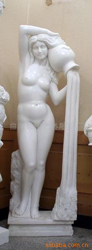 世界名雕浴女雕塑像 汉白玉西方石雕《泉》低价格高质量