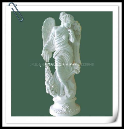 供应汉白玉天使雕塑 西洋天使雕塑名品 欧式人物雕塑定做