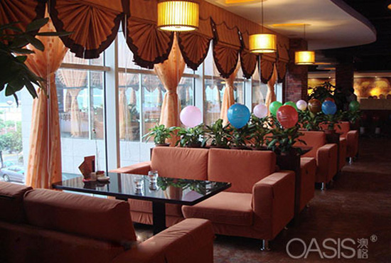 奥舒家具工程提供餐厅双位沙发